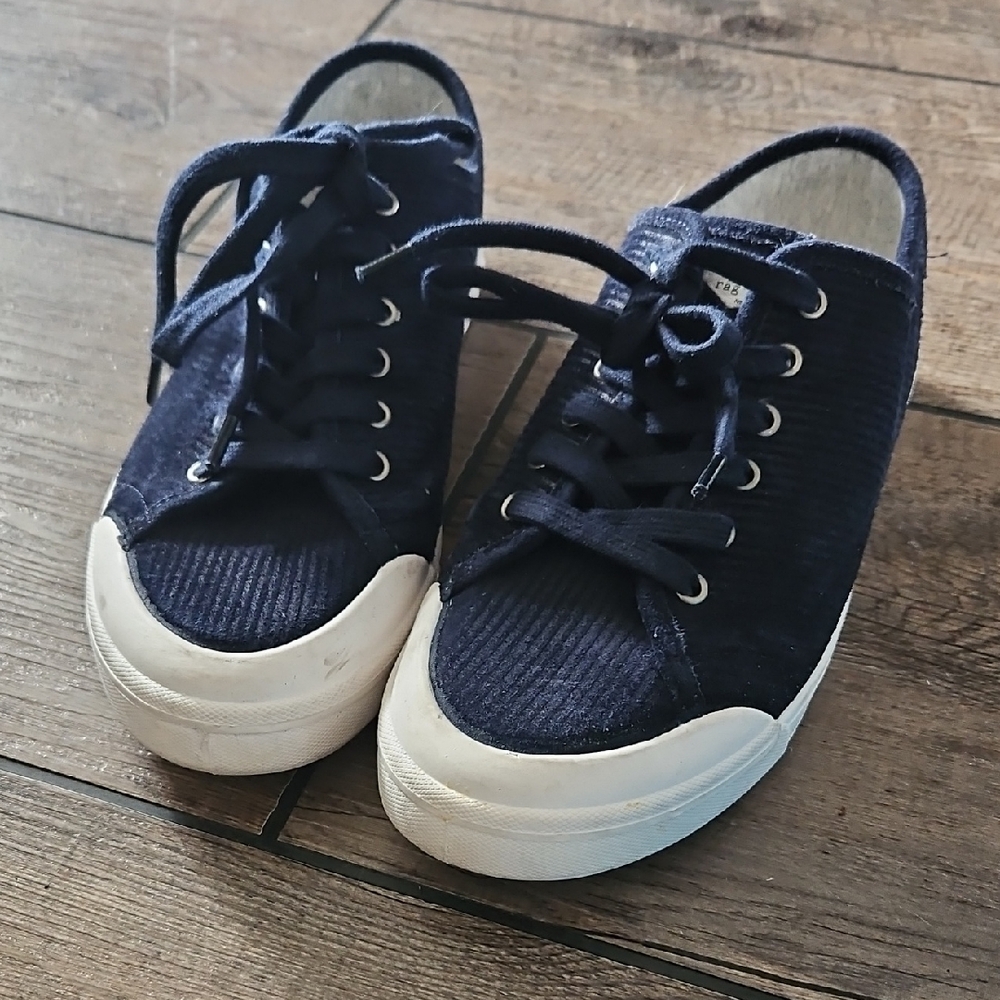 Rag & Bone Dark Blue Women's Corduroy Sneakers, sz 8.5